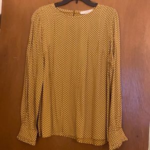 Loft long sleeve top with ruffle edge sleeve